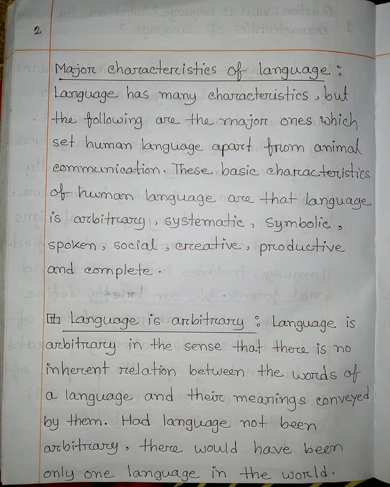 What is language ? What are the major characteristics of language ?