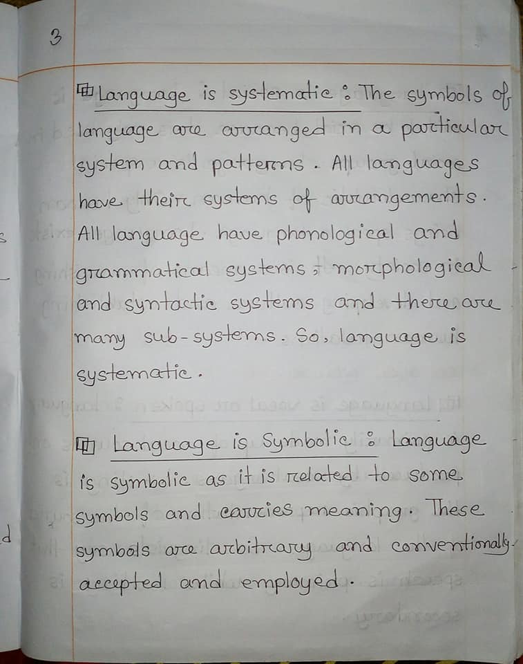 What is a language ? What are the major characteristics of language?