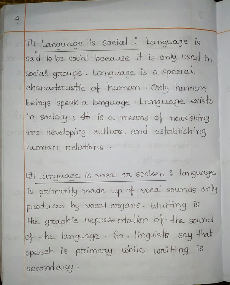 What is language ? What are the major characteristics of language ?