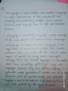 language and its features