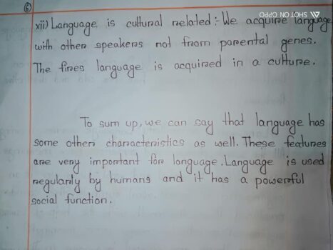 language and its features